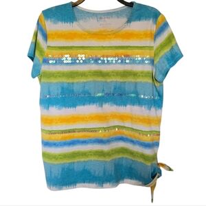 3/$15 White Stag Striped Shirt Size Large